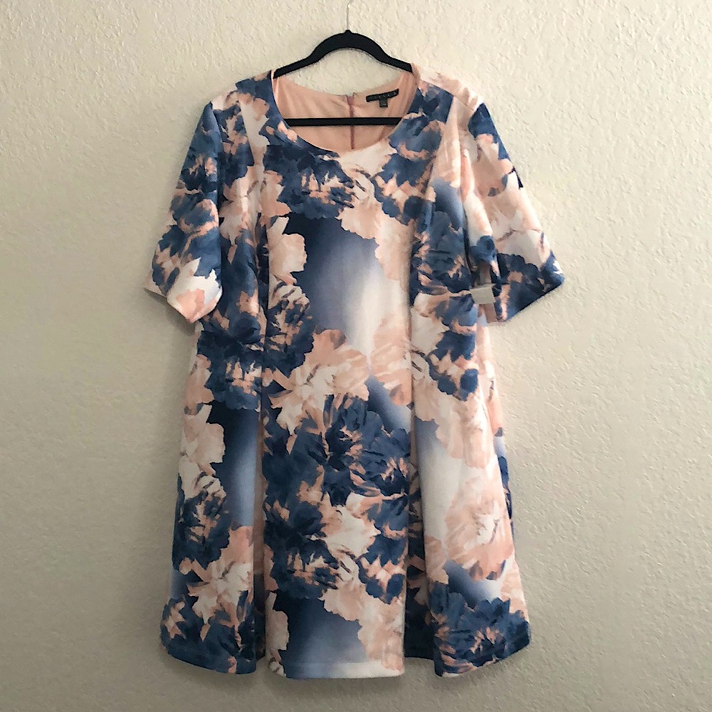 Floral Scuba Fit & Flare Dress 24W